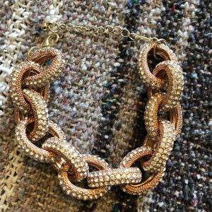 NWOT crystal encrusted gold bracelet